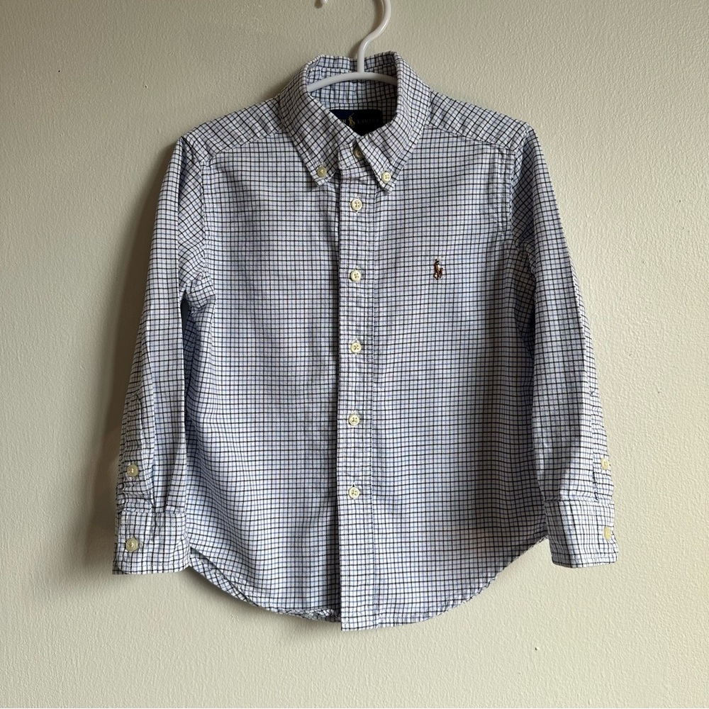 Ralph Lauren Navy and White Plaid Shirt